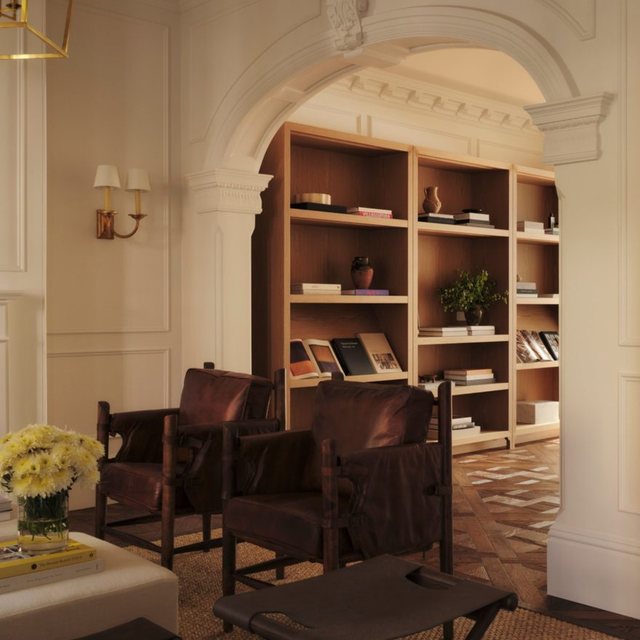 Oak library joinery, Paddington Residence